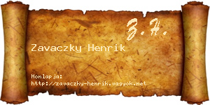 Zavaczky Henrik névjegykártya