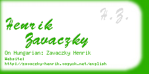 henrik zavaczky business card